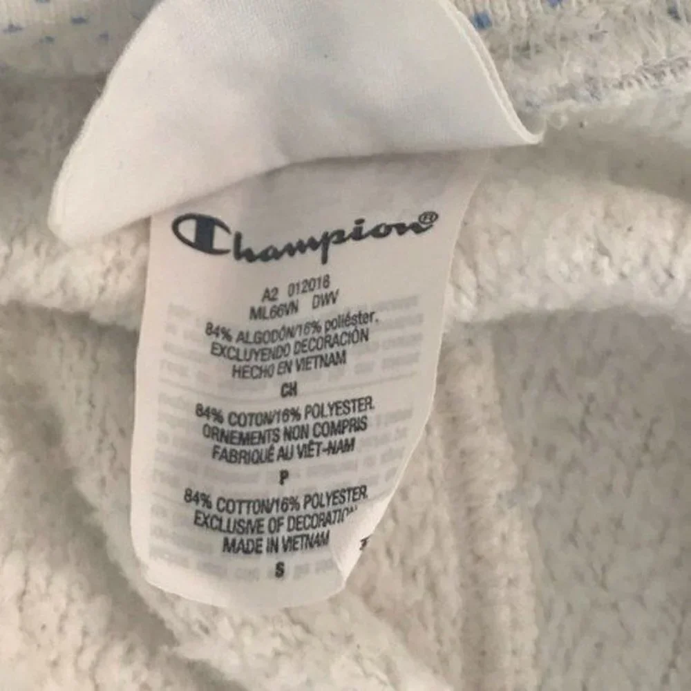 Champion HVN White Blue Palm Tree Sweatsuit Sweats and Sweatshirt Set Small